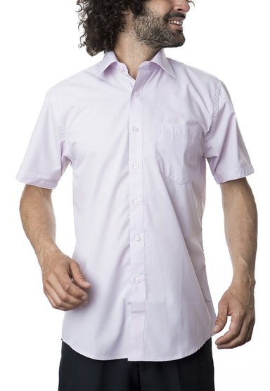 CAMISA LISA CUELLO SEMI ITALIANO - LILA - 44 - 1