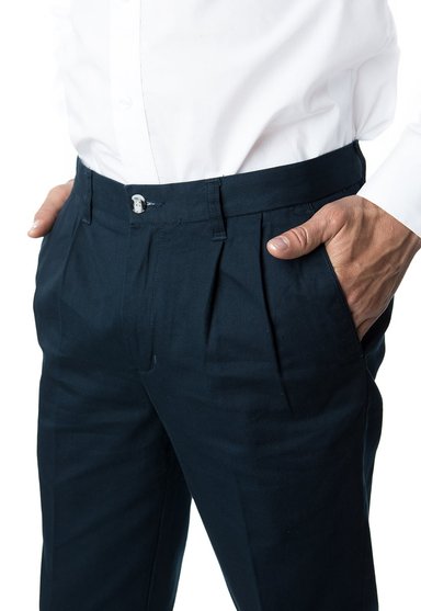 PANTALÓN HOMBRE KOTTING AZUL GABARDINA PINZADO - 1