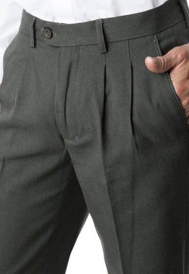 PANTALÓN HOMBRE KOTTING VERDE CASIMIR PINZADO - 1