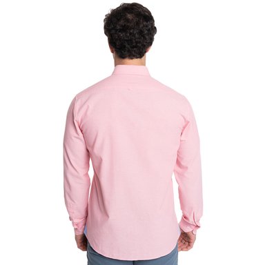 CAMISA HOMBRE MANGA LARGA CUELLO SEMI ITALIANO CHAMBRAY | ROSADO - 2