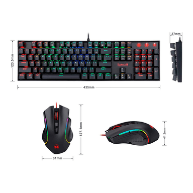 KIT GAMER UNIVERSAL REDRAGON TECLADO MECÁNICO MITRA + MOUSE GRIFFIN - 5