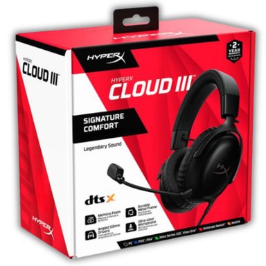 AUDÍFONOS HYPERX CLOUD III USB COMFORT MULTIPLATAFORMA NEGRO - 1