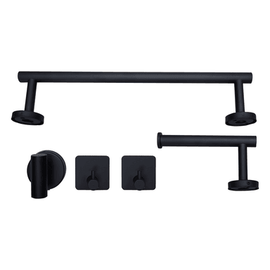 SET DE BAÑO INOXIDABLE NEGRO 5 PIEZAS - 1