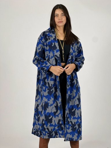 ABRIGO CAMUFLAJE ABOTONADO AZUL - 1