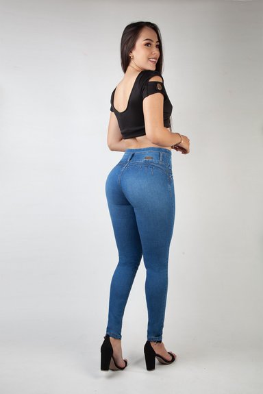 JEANS MUJER SHADDAY AZUL LEVANTA COLA 3355 - 3