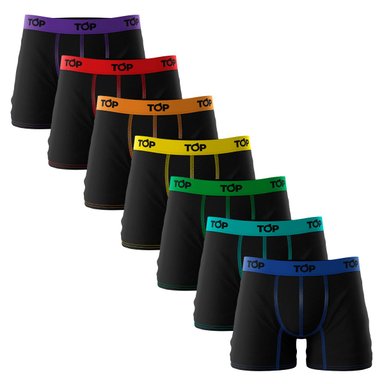 PACK 7 BÓXER ALGODÓN HOMBRE TOP MULTICOLOR MEDIO C4 - 1