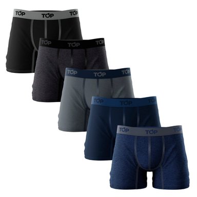 PACK 5 BÓXER ALGODÓN HOMBRE TOP AZUL MEDIO C4 - 1