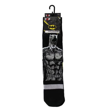 PACK 2 CALCETINES ALGODÓN HOMBRE TOP NEGRO LARGOS DC BATMAN C1 - 2