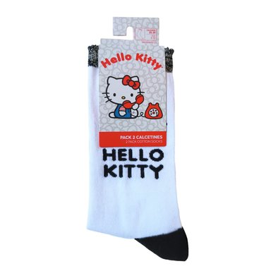 PACK 2 CALCETINES ALGODÓN MUJER TOP MULTICOLOR LARGOS HELLO KITTY C2 - 4