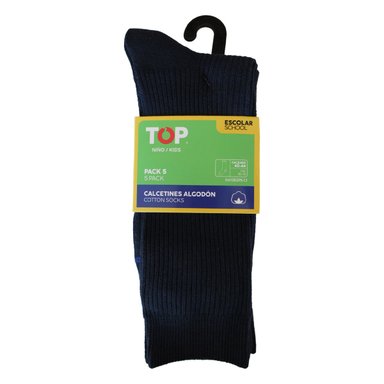CALCETINES LARGOS ALGODÓN NIÑOS PACK 5 ESCOLAR C1 TOP - 4