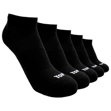 CALCETINES NIÑO DEPORTIVOS TOBILLEROS NEGROS PACK 5 C1 TOP - 1