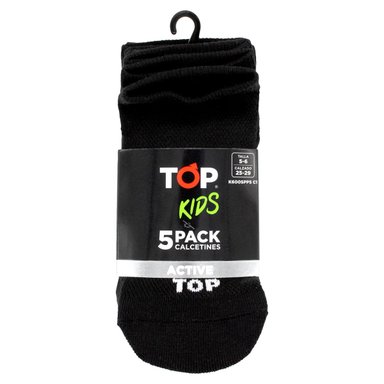 CALCETINES NIÑO DEPORTIVOS TOBILLEROS NEGROS PACK 5 C1 TOP - 3