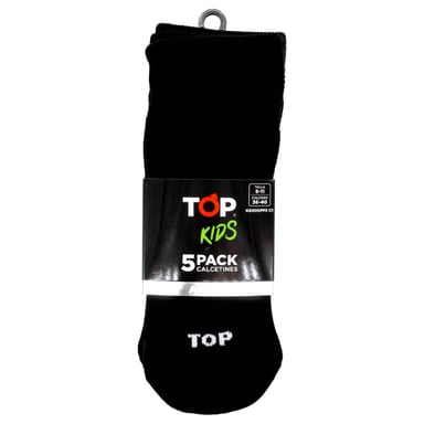CALCETINES NIÑO DEPORTIVOS TOBILLEROS NEGROS PACK 5 C1 TOP - 3