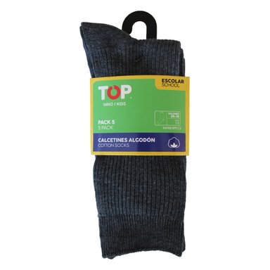 CALCETINES LARGOS ALGODÓN NIÑOS PACK 5 ESCOLAR C2 TOP - 4