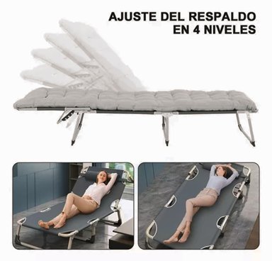 CAMA PORTÁTIL PLEGABLE MULTI POSICIÓN SILLA DE CAMPING - 2