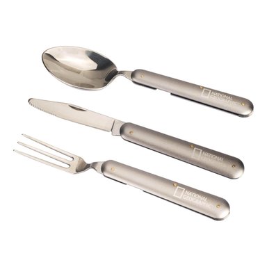 SET NATIONAL GEOGRAPHIC CUBIERTOS 1 PERSONA ACERO INOXIDABLE - 3