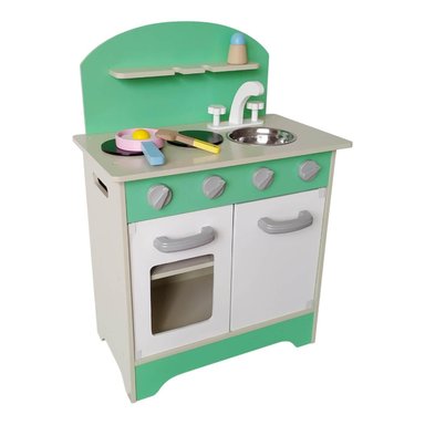 COCINA DE MADERA VERDE + ACCESORIOS 45X26X65 CMS GAMEPOWER - 1