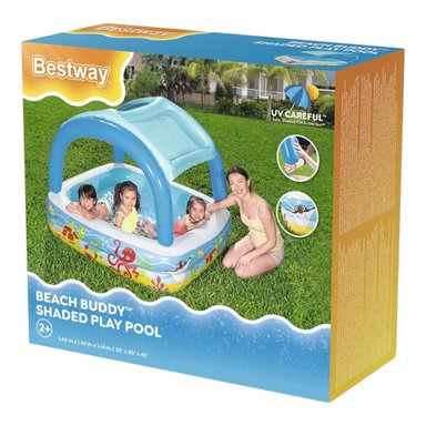 PISCINA INFLABLE BESTWAY 52192 MULTICOLOR CON TOLDO DESMONTABLE 140X140X114 CM - 4
