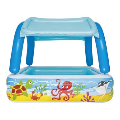 PISCINA INFLABLE BESTWAY 52192 MULTICOLOR CON TOLDO DESMONTABLE 140X140X114 CM - 5