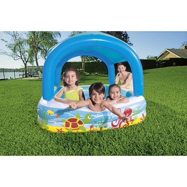 PISCINA INFLABLE BESTWAY 52192 MULTICOLOR CON TOLDO DESMONTABLE 140X140X114 CM - 9