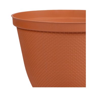 MACETERO PLASTICO TEXTURA CON BASE TERRACOTA 35 CM RIMAX - 4