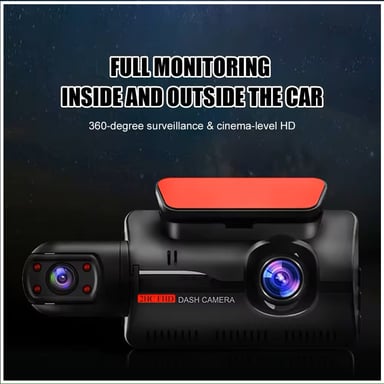 DASH CAM CÁMARA DUAL 1080P ÁNGULO AMPLIO DE 150° SENSOR G PANTALLA 3.5 PULGADAS - 3