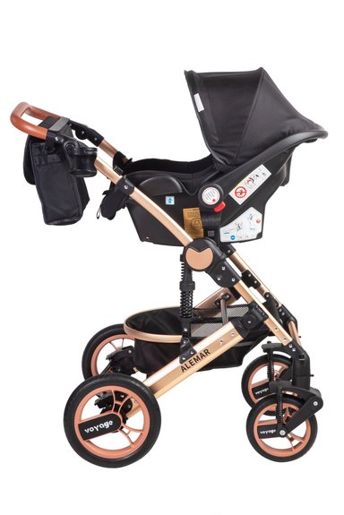 COCHE VOYAGE ALEMAR CON SILLA AUTO BLACK NEGRO - 2
