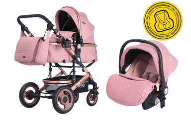 COCHE CUNA VOYAGE CON SILLA AUTO NAPOLES PINK ROSADO - 1
