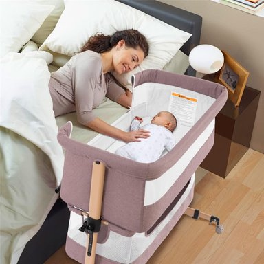CUNA COLECHO VOYAGE SLEEPSIDE KAKI ACERO BEIGE - 4