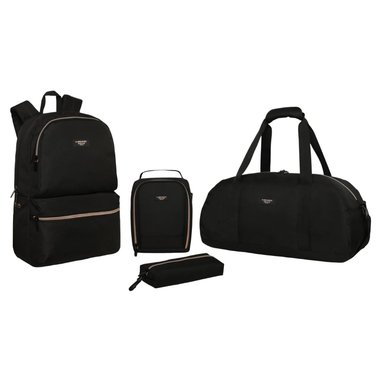 PACK ATOMICO ESCOLAR MUJER NEGRO ROSE GOLD HEAD - 1