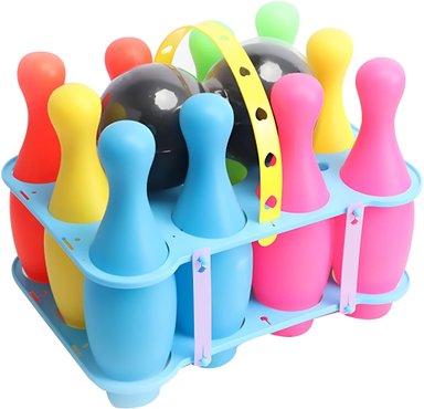 JUEGO DE BOWLING DE PLÁSTICO PARA NIÑOS 10 PINES + 2 PELOTAS - 1