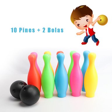 JUEGO DE BOWLING DE PLÁSTICO PARA NIÑOS 10 PINES + 2 PELOTAS - 2