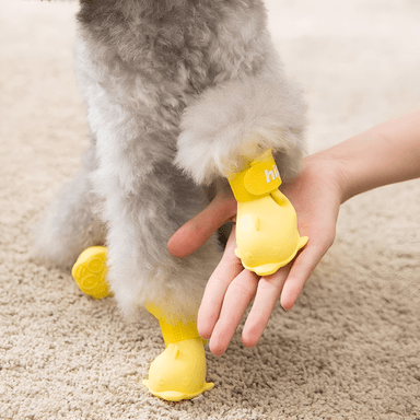 ZAPATOS PERROS MATERIAL IMPERMEABLE SILICONA CRUSEC AMARILLO - 3