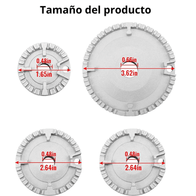 JUEGO 4 QUEMADORES Y TAPAS DE COCINA A GAS - 3