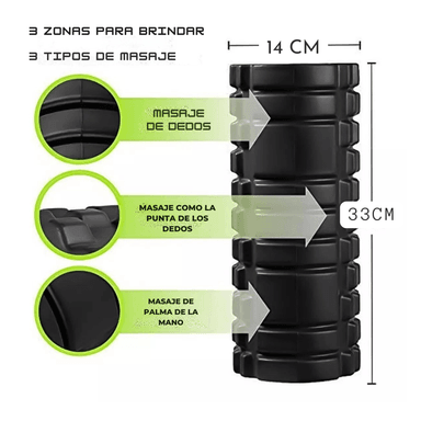 RODILLO DE YOGA CRUSEC RESINA FOAM ROLLER MASAJES ELONGACIÓN Y PILATES - 2