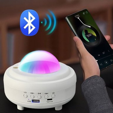 LÁMPARA PROYECCIÓN CIELO ESTRELLADO ONDAS DE AGUA BLUETOOTH - 3