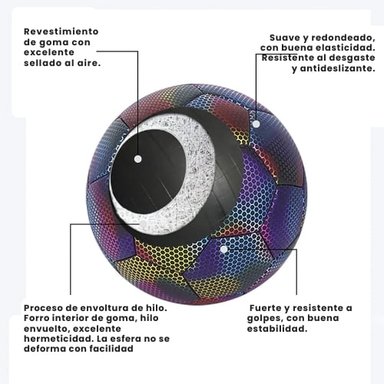 PELOTA DE FUTBOL FLUORESCENTE REFLECTANTE LUMINOSO - 7