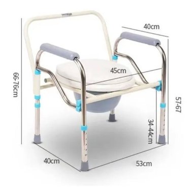 ASIENTO SILLA PORTATIL INODORO DUCHA BAÑO PARA ADULTO MAYOR - 5