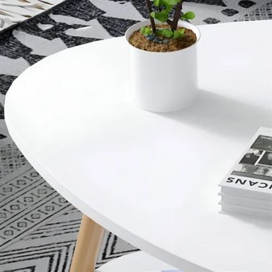 MESA CENTRO TRIANGULAR 60X60X42CM DECORACION NORDICA MODERNA - 4