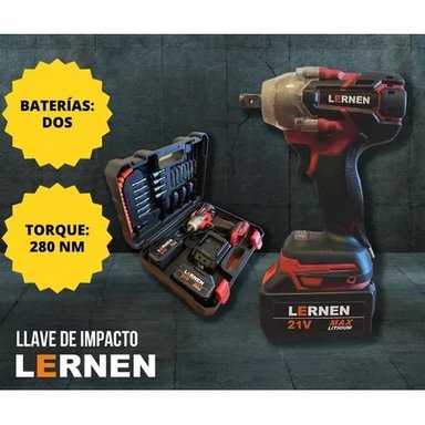 LLAVE DE IMPACTO 1/2 LERNEN + 2 BATERÍAS + ACCESORIOS - 2