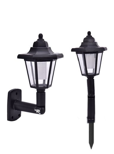 4 LAMPARA FOCO FAROL SOLAR ESTACA Y SOPORTE - 1