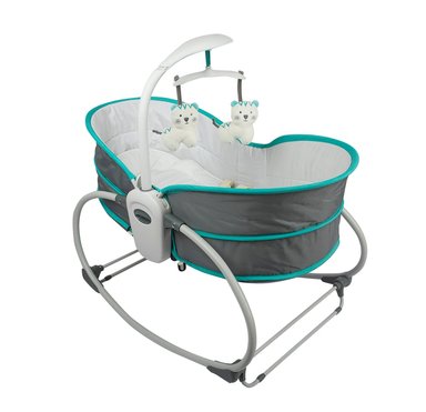 CUNA MOISÉS INFANTI 5 IN 1 ROCKER VERDE GRIS - 1