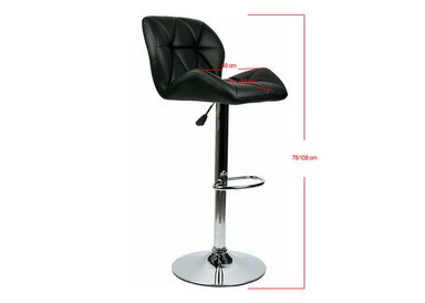 PACK 2 SILLAS ALTAS BAR CON RESPALDO NEGRO - 3