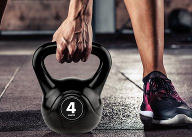 PESA RUSA KETTLEBELL MANCUERNA PESA RUSA CEMENTO 4 KG NEGRO. - 2