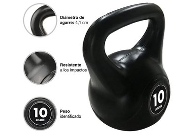 PESA RUSA KETTLEBELL MANCUERNA PESA RUSA CEMENTO 10 KG NEGRO - 4