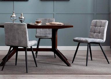 PACK NOVAHUS 57104 TERCIOPELO GRIS 4 SILLAS COMEDOR MODERNAS VELVET - 2