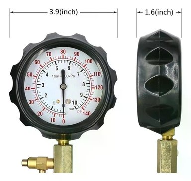 MEDIDOR PRESIÓN TU-114 BOMBA INYECCIÓN GASOLINA 140 PSI - 3