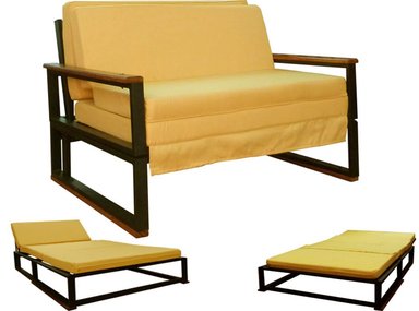 FUTON RECUTEX FOLK ACERO MOSTAZA 1 PLAZA - 1