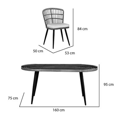 JUEGO COMEDOR DE TERRAZA LONDRES 4 PERS COJIN MARFIL - 5