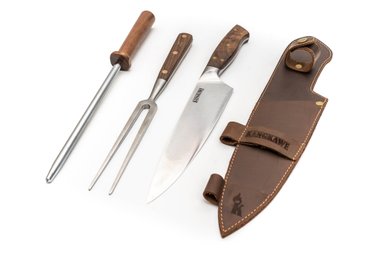 TRILOGIA EN CUERO: PINCHO PRO + CUCHILLO CATEMU + ASTIL - 3